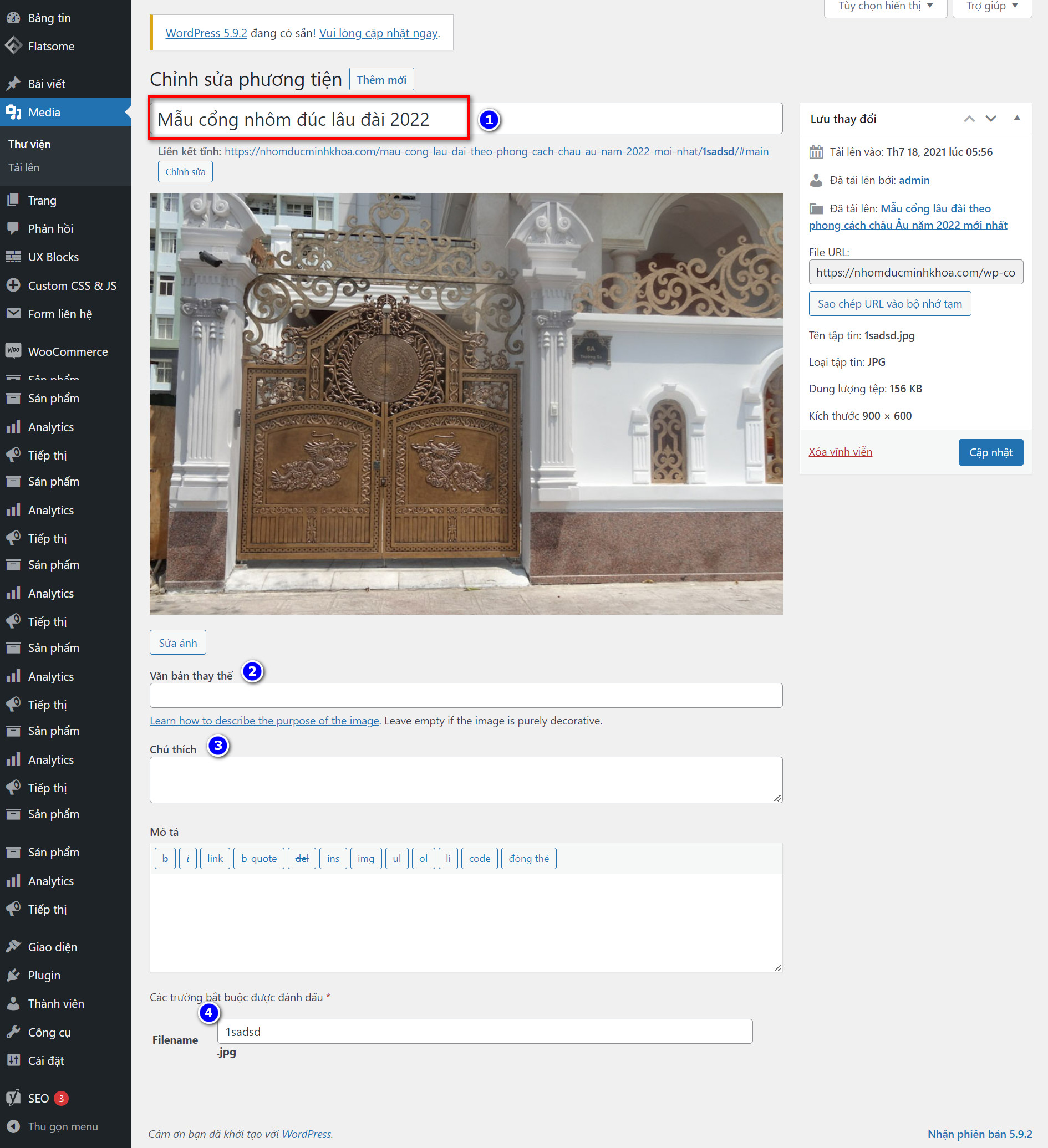 Cách thay đổi tên hình ảnh trong Wordpress nhanh chóng - Hiệu quả 7 Đổi tên file hình ảnh trong wordpress
