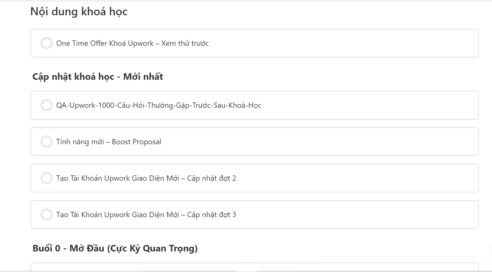 Nội dung khóa học upwork Minh Xin Chào