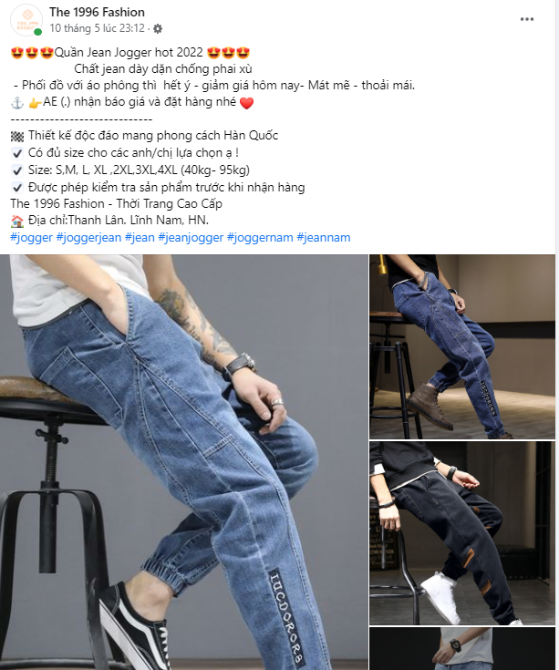 mẫu content bán quần áo số 2