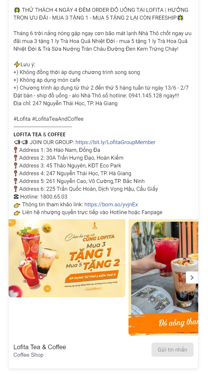 Cách viết content quảng cáo quán Cafe cực hay 5 Mẫu content quảng cáo quán cà phê 01