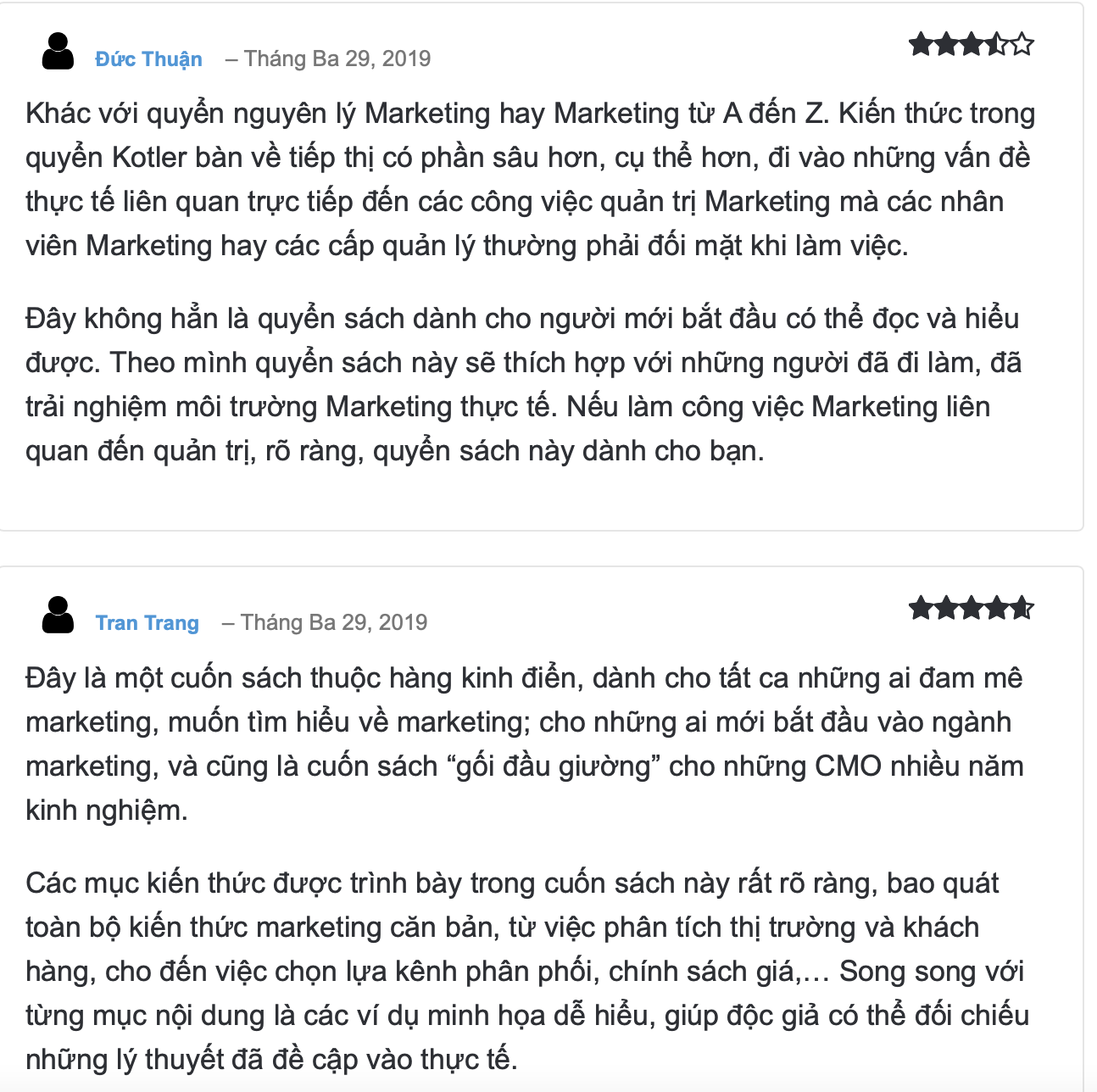 Ý kiến của một số người đọc