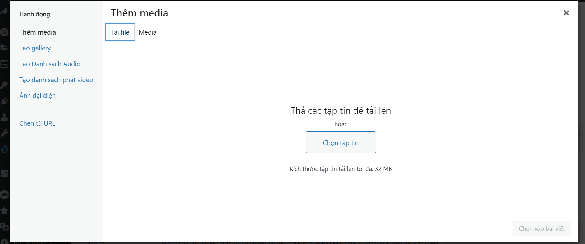Cách Đăng Bài Viết Lên Website Wordpress 9 Tải hình ảnh lên website wp