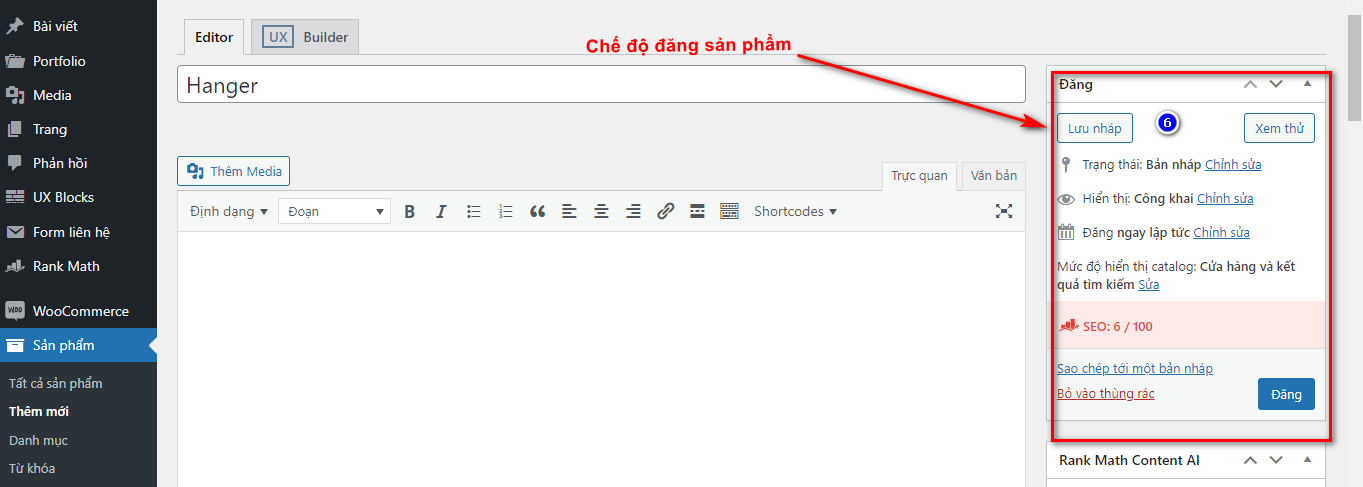 Chế độ đăng sản phẩm