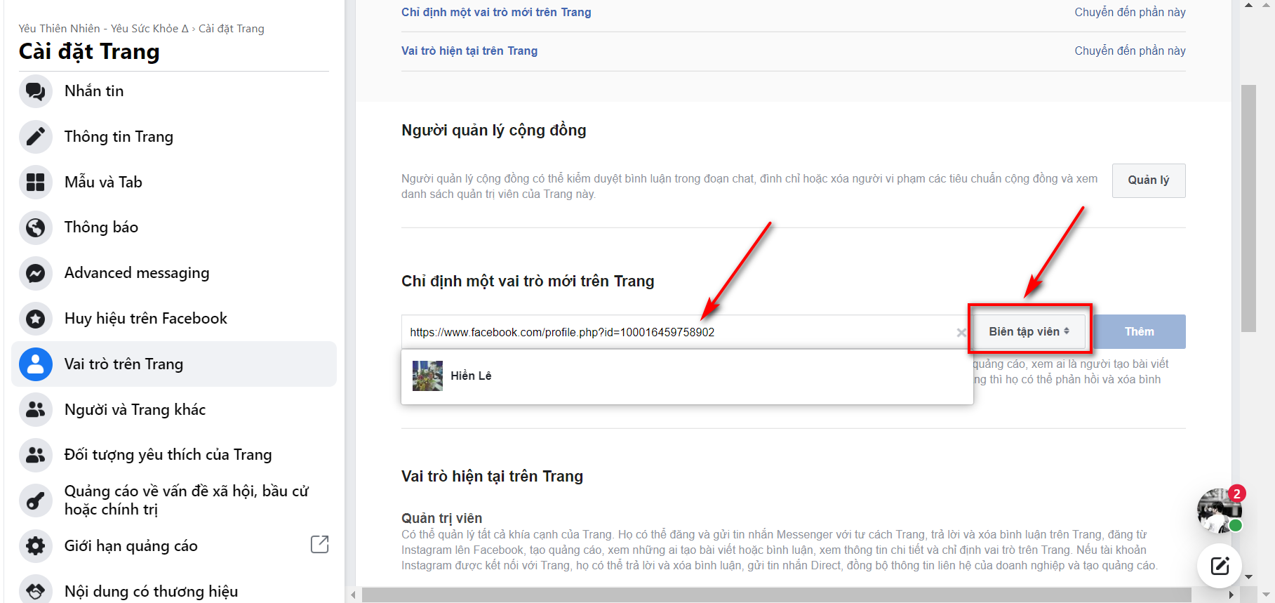 Thêm Admin Cho Page Facebook Trên Điện Thoại Và Máy Tính 7 Chèn link nick cá nhân vào Fanpage