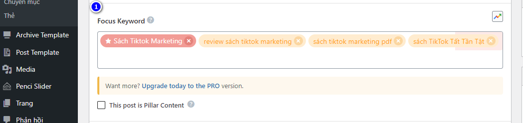 Cách Viết Bài Chuẩn SEO Trên Website Wordpress - Rank Math SEO 16 Chèn từ khóa vào bài viết
