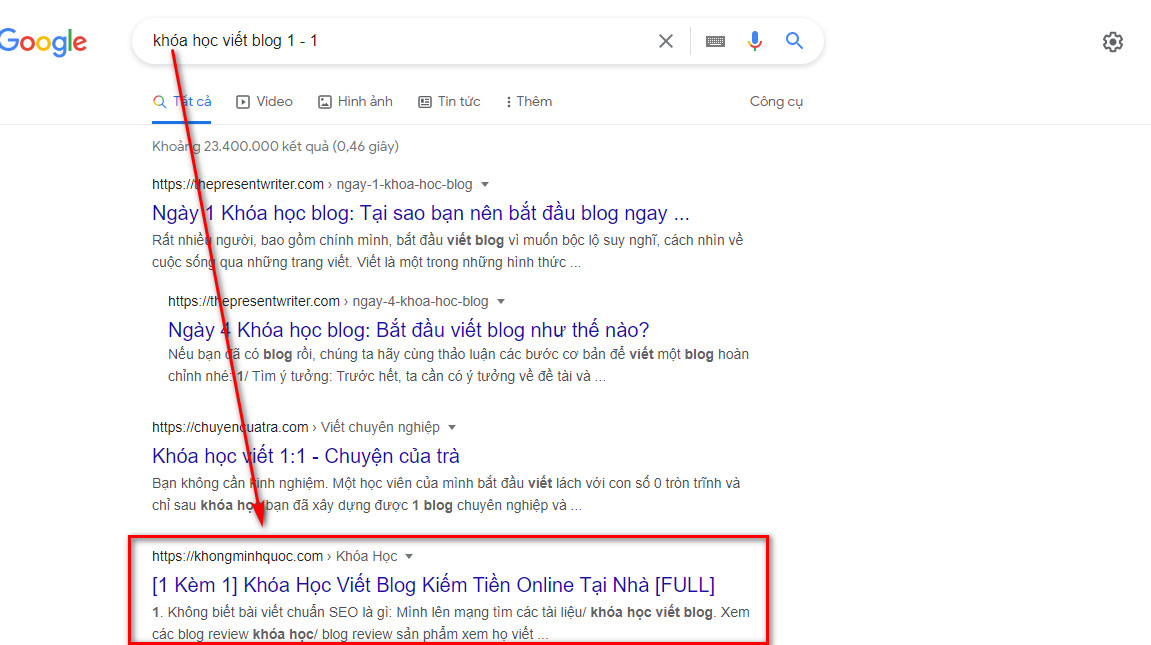 Cách Viết Bài Chuẩn SEO Trên Website Wordpress - Rank Math SEO 19 Từ khóa "Khóa học viết blog 1 - 1"