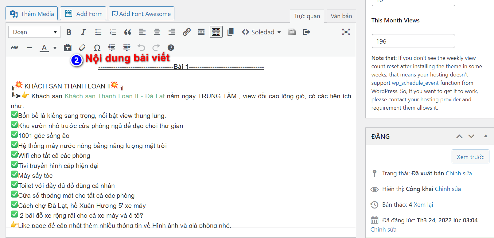 Cách Đăng Bài Viết Lên Website Wordpress 6 Nội dung bài viết wp