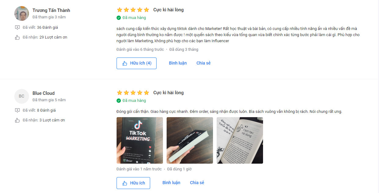 Review sách Tiktok Marketing tại Tiki