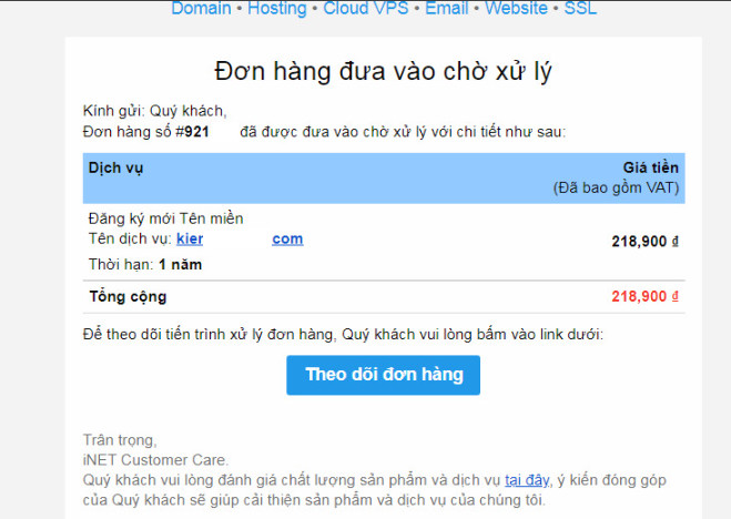 Hướng Dẫn Mua Tên Miền Và Hosting Cực Dễ - Ai Cũng Làm Được 10 Thông tin đơn hàng