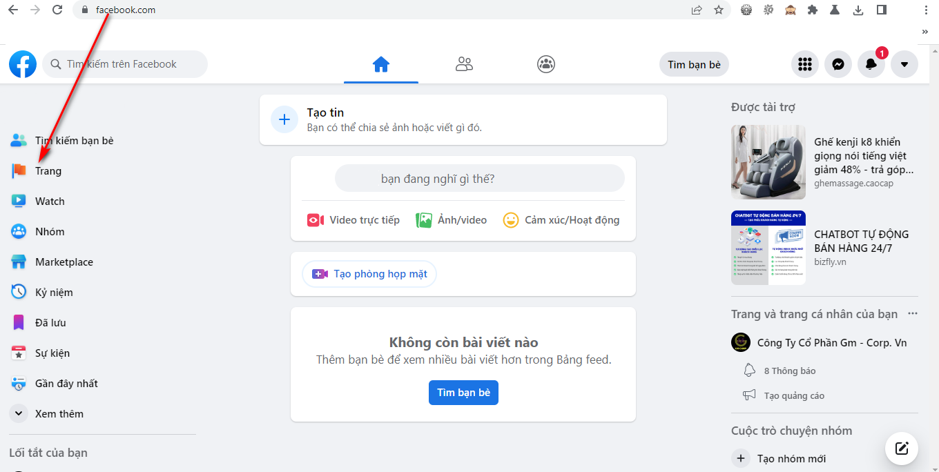 Cách lấy code chat messenger nhúng vào website