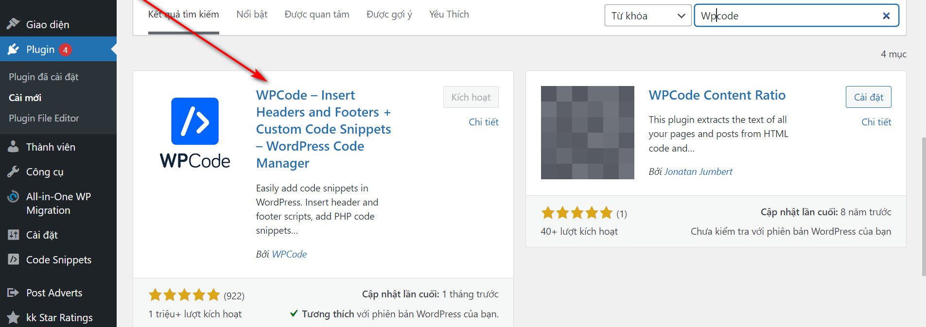 Plugin WpCode (Tên mới)