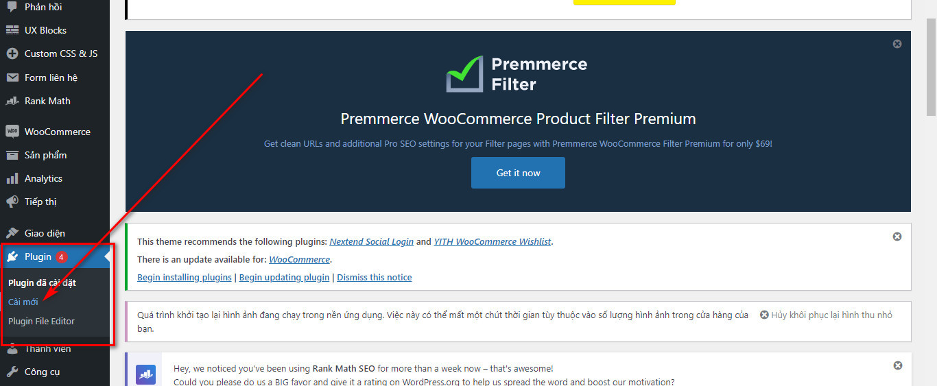 Cài mới plugin WordPress