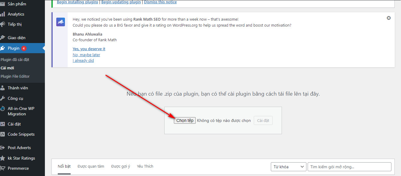 Chọn File Plugin