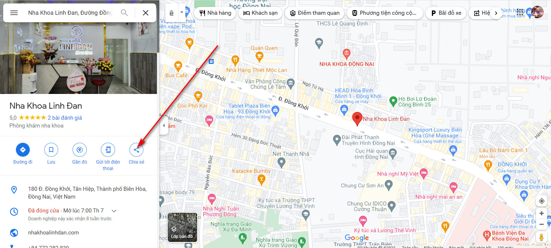 Hướng Dẫn Chèn Google Map Vào Bài Viết 2 Google Map Nha Khoa Linh Đan