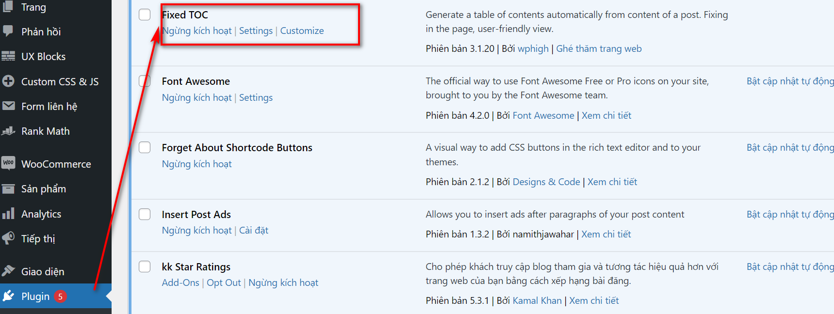 Plugin Fixed Toc