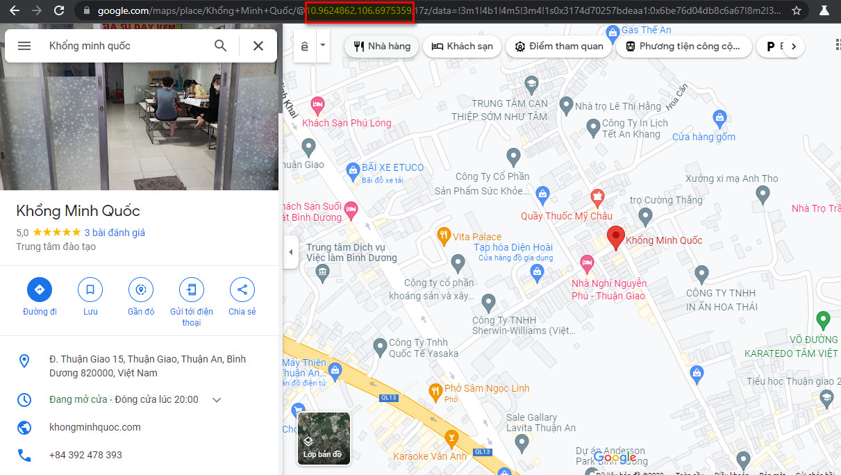 Google Map Khổng Minh Quốc
