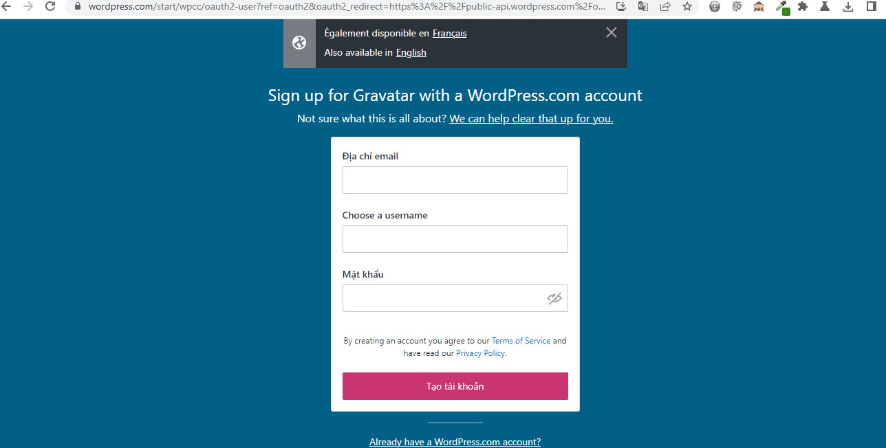 Cách Đổi Avatar Wordpress Thông Qua Gravatar | Để Bình Luận 8 Tạo tài khoản WordPress
