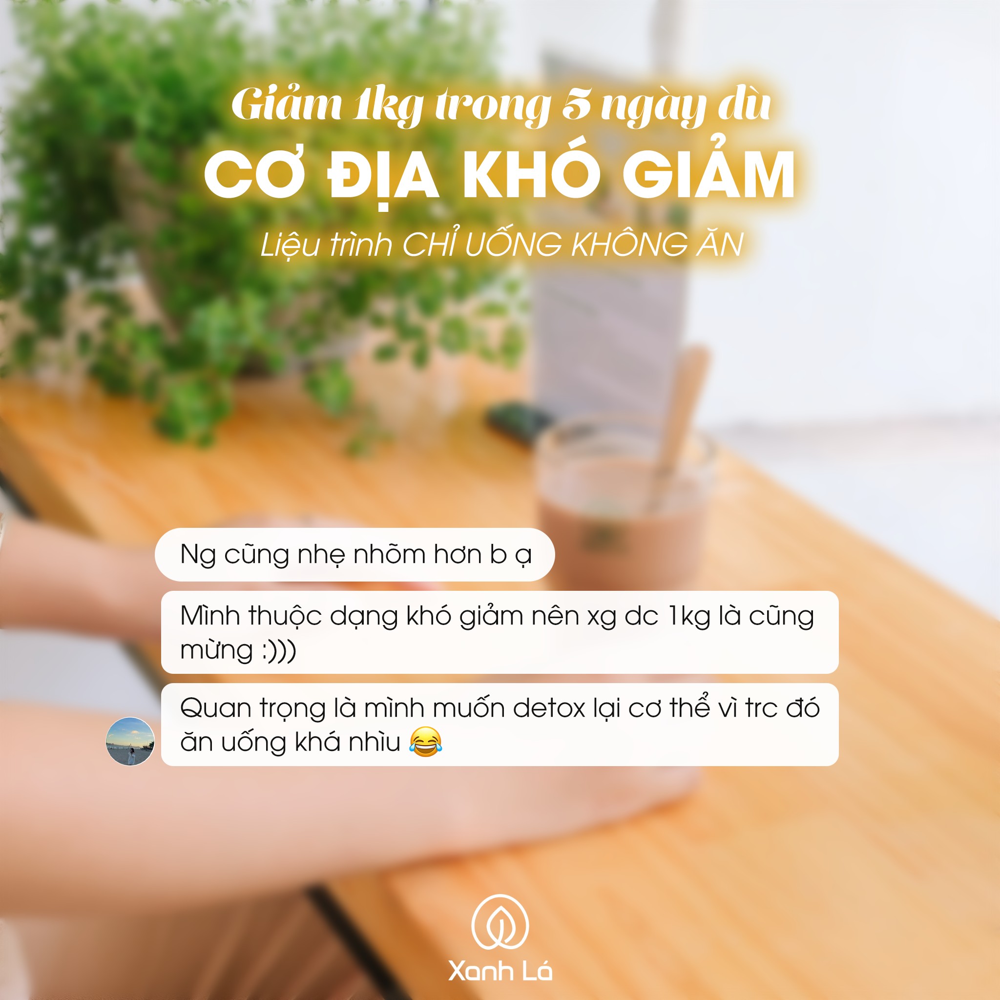 Mẫu content giảm cân - Detox xanh lá