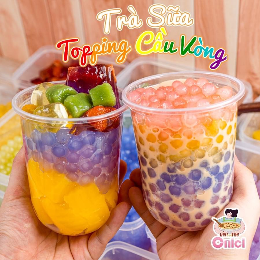 Mẫu content trà sữa - Trà sữa cầu vồng 