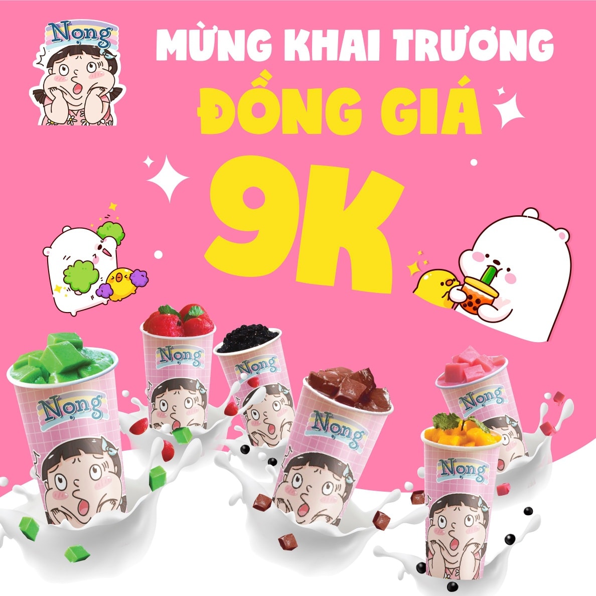 Mẫu content trà sữa - Trà sữa Nọng