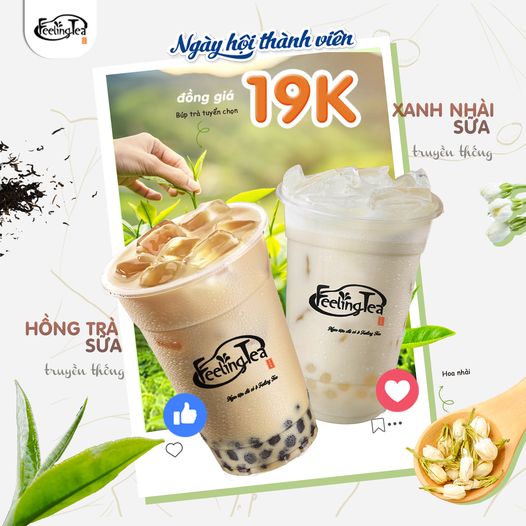 Mẫu content trà sữa - Feeling tea