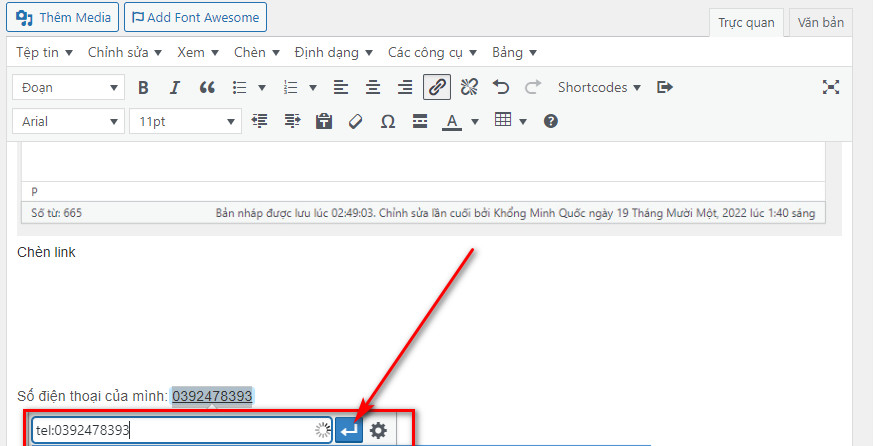 Chèn link và áp dụng