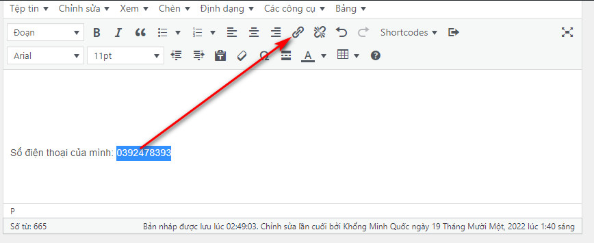 Chèn link 