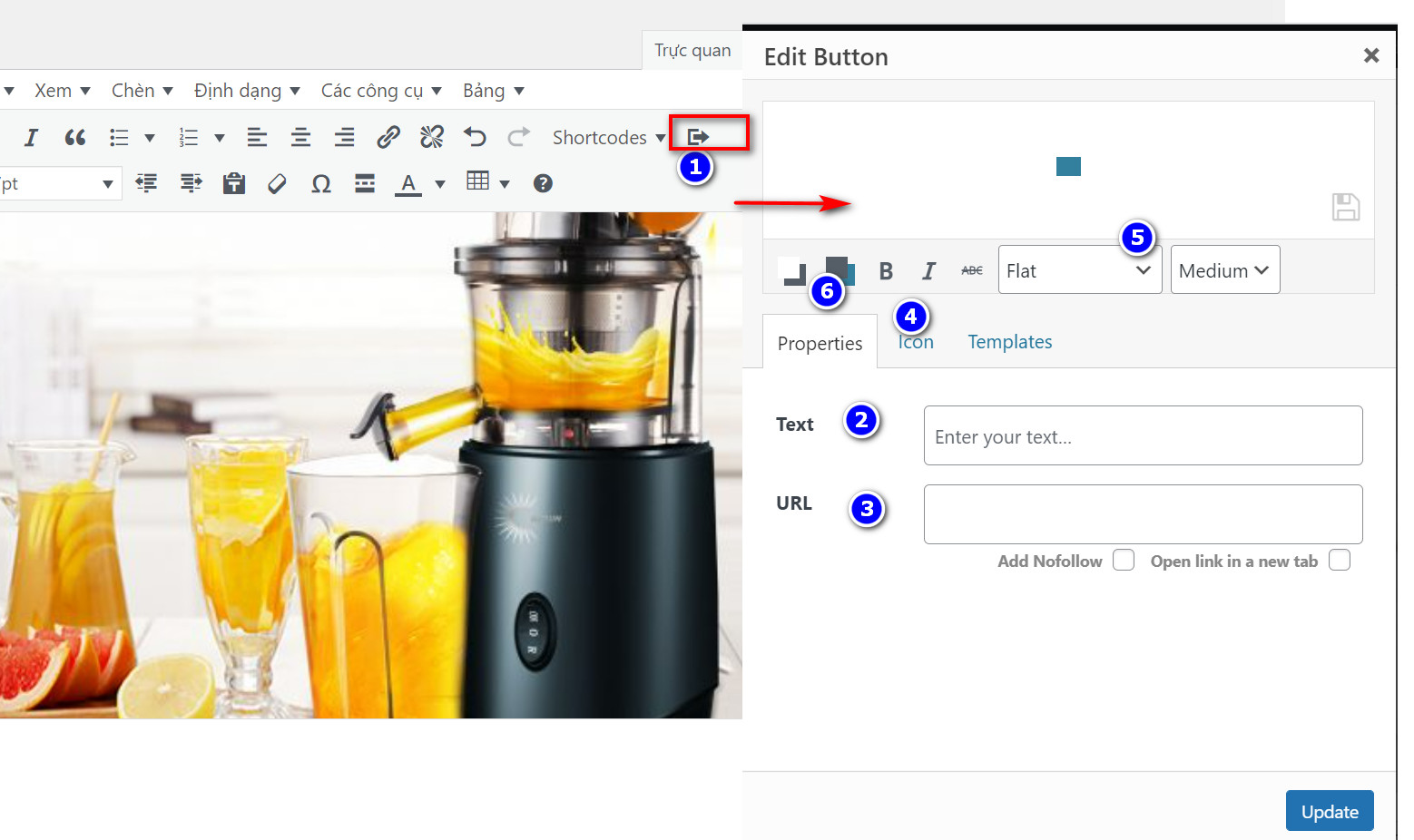 Chèn nút đẹp trong wordpress