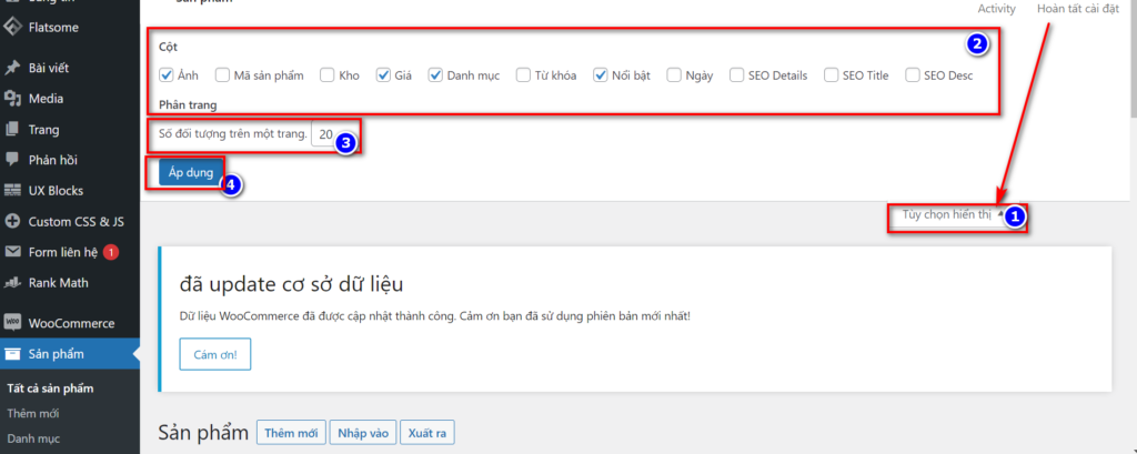 Tùy chỉnh cách hiển thị trang sản phẩm Wordpress