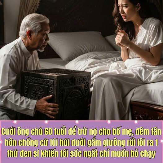 Cưới ông chú 60 tuổi giàu nhất làng để trừ nợ cho bố mẹ, đêm tân hôn chồng cứ lúi húi dưới gầm giường rồi lôi ra 1 thứ đen sì khiến tôi sốc ngất chỉ muốn bỏ chạy 1 12